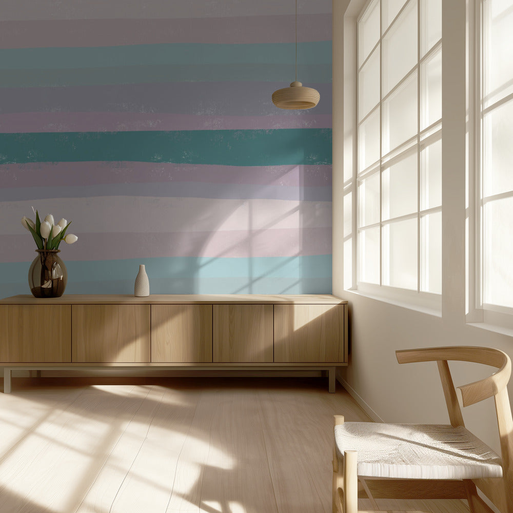 Horizontal Stripes In Soothing Tones | Wallpaper