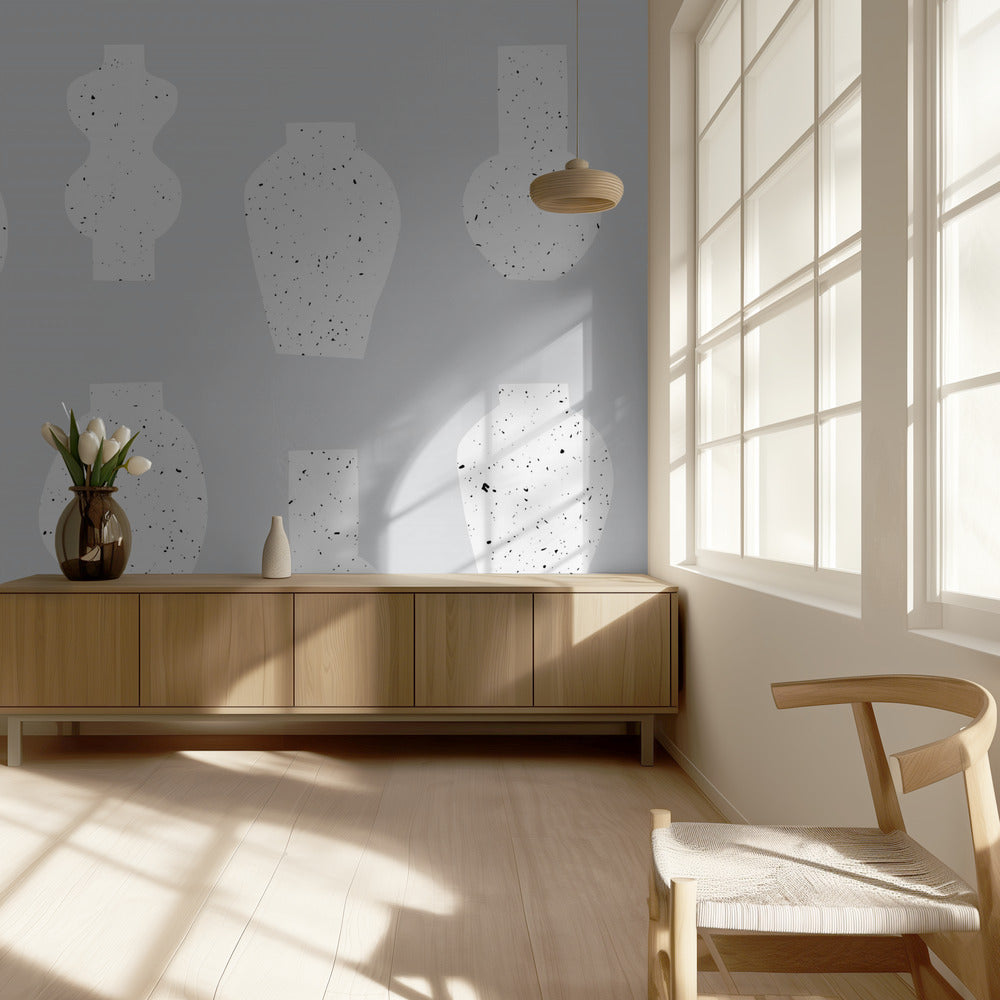 Abstract Vases White | Wallpaper