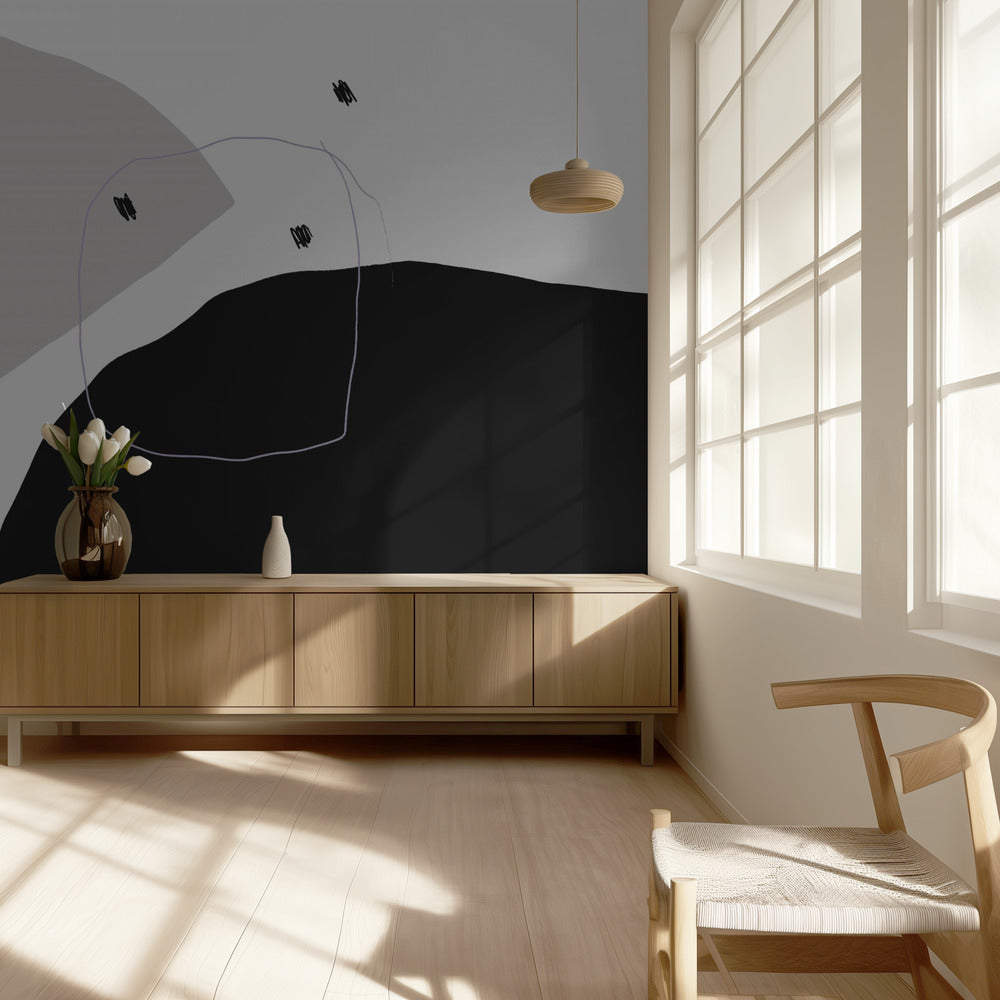 Monochrome Black and Gray Shapes | Wallpaper