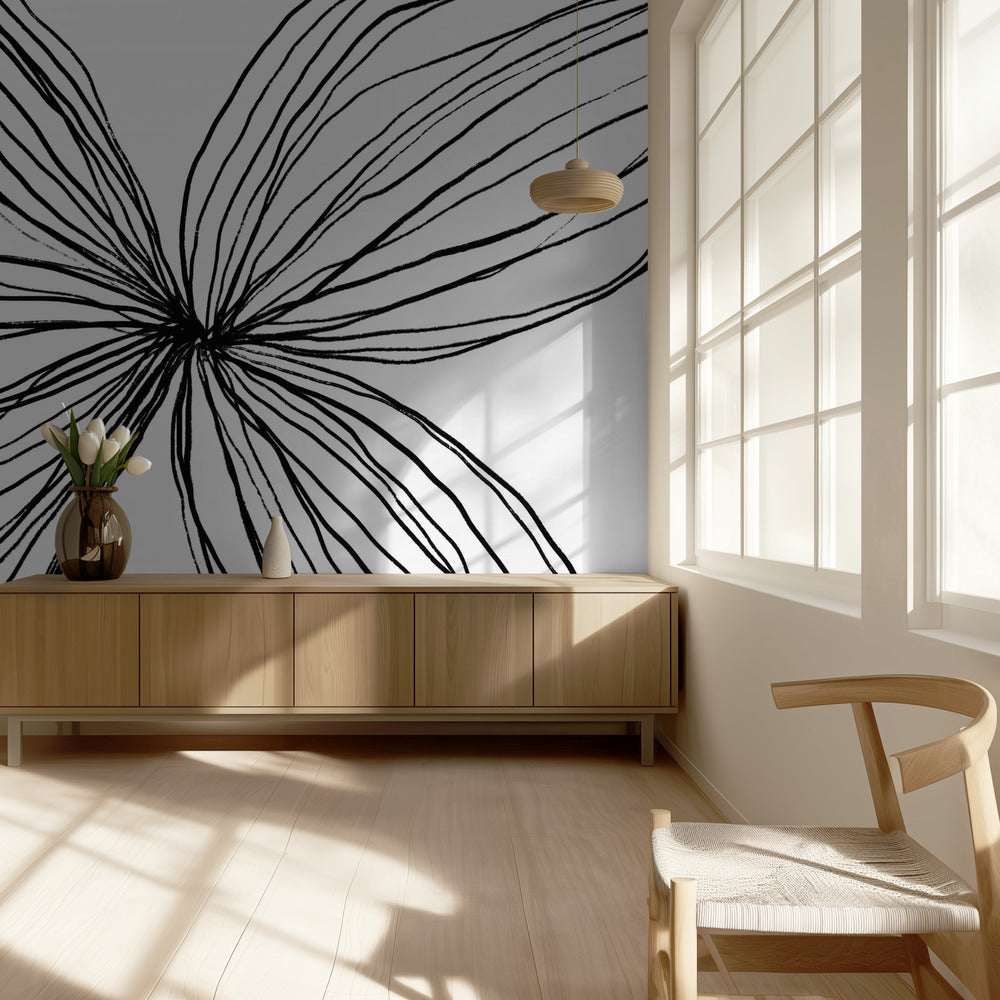 Elegant Black and White Petals | Wallpaper