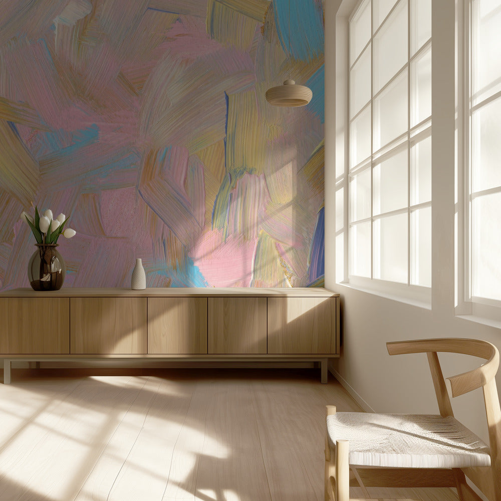 Vibrant Brushstrokes in Pastel Hues | Wallpaper