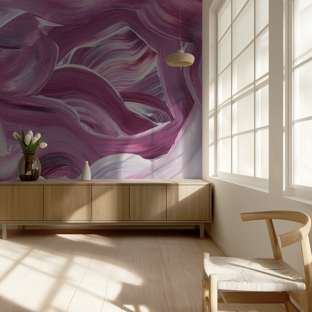 Expressive Pink and White Brushstrokes | Wallpaper