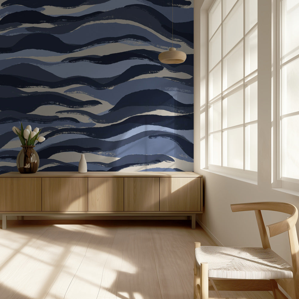 Waves of Indigo | Wallpaper