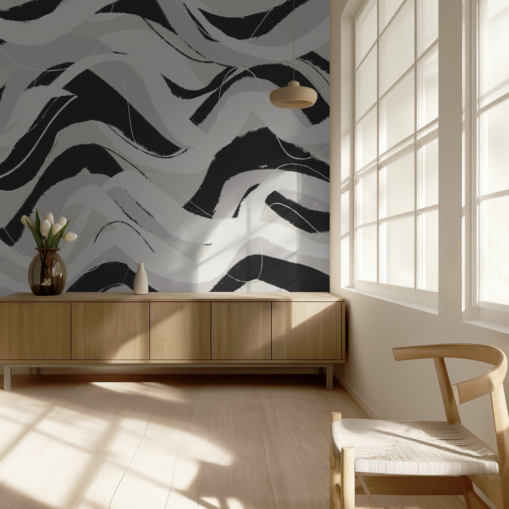 Monochrome Waves | Wallpaper