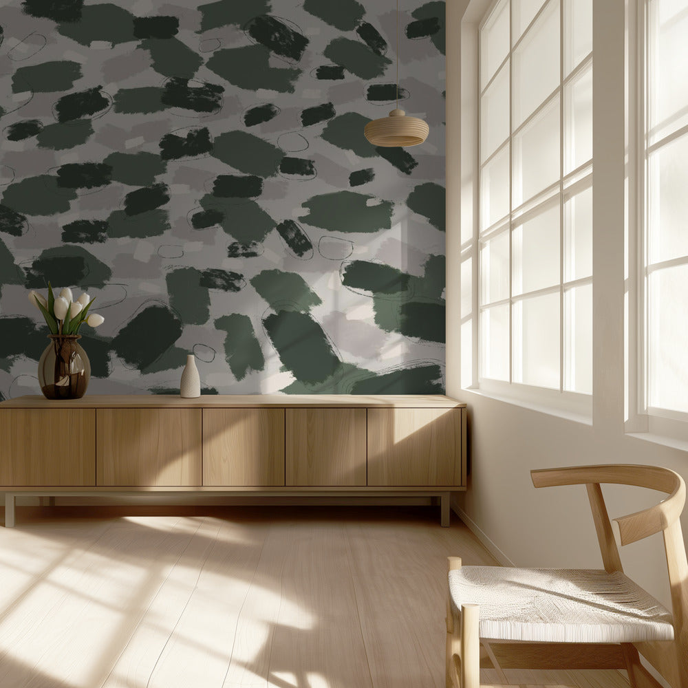 Muted Forest Brush | Wallpaper