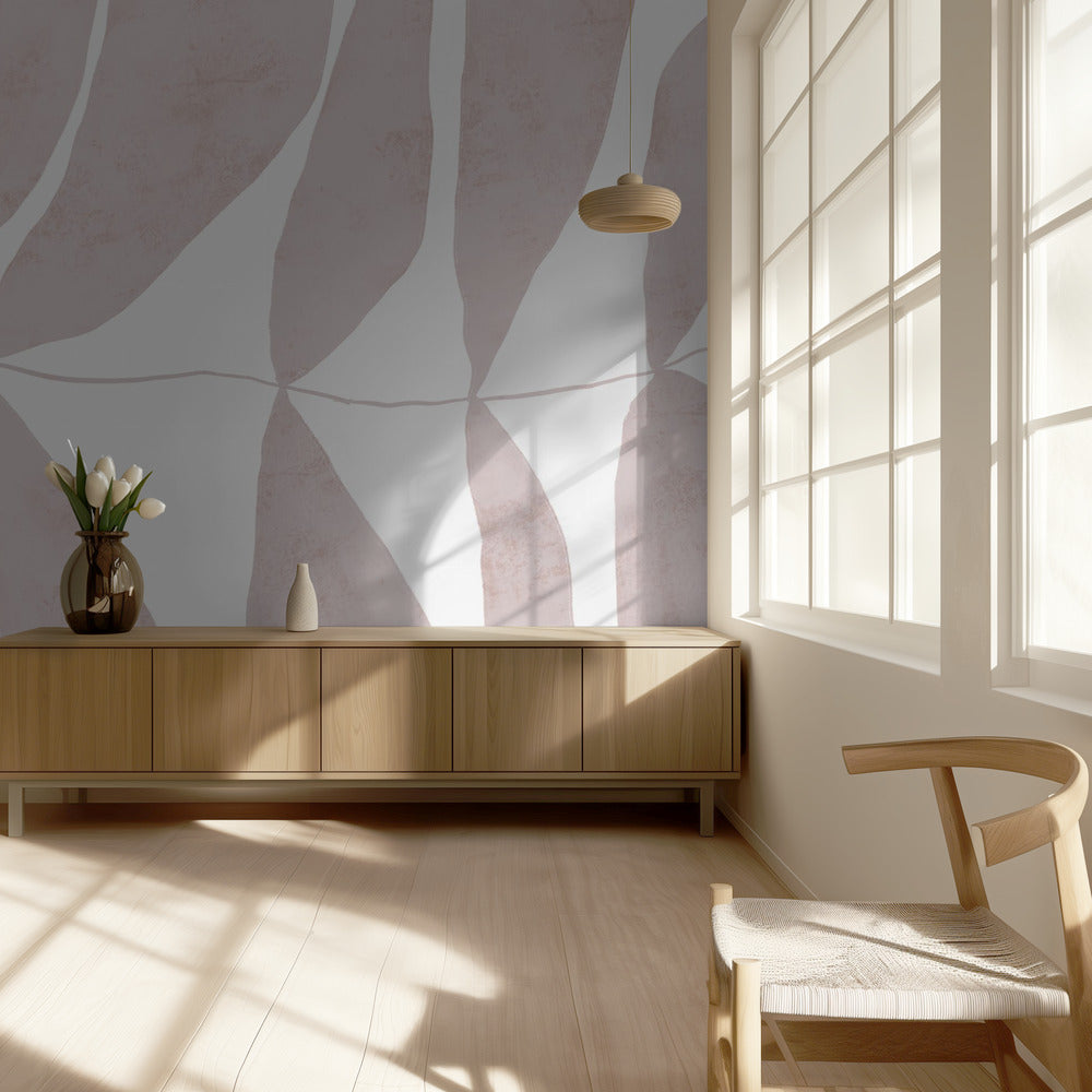 Leaf Patterns in Soft Beige Tones | Wallpaper