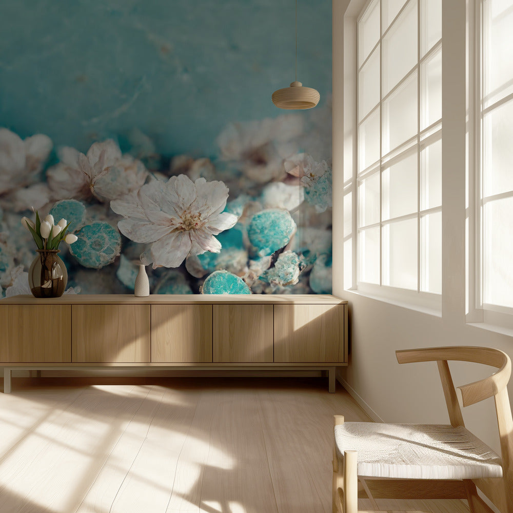 Aqua Blossom Dream | Wallpaper