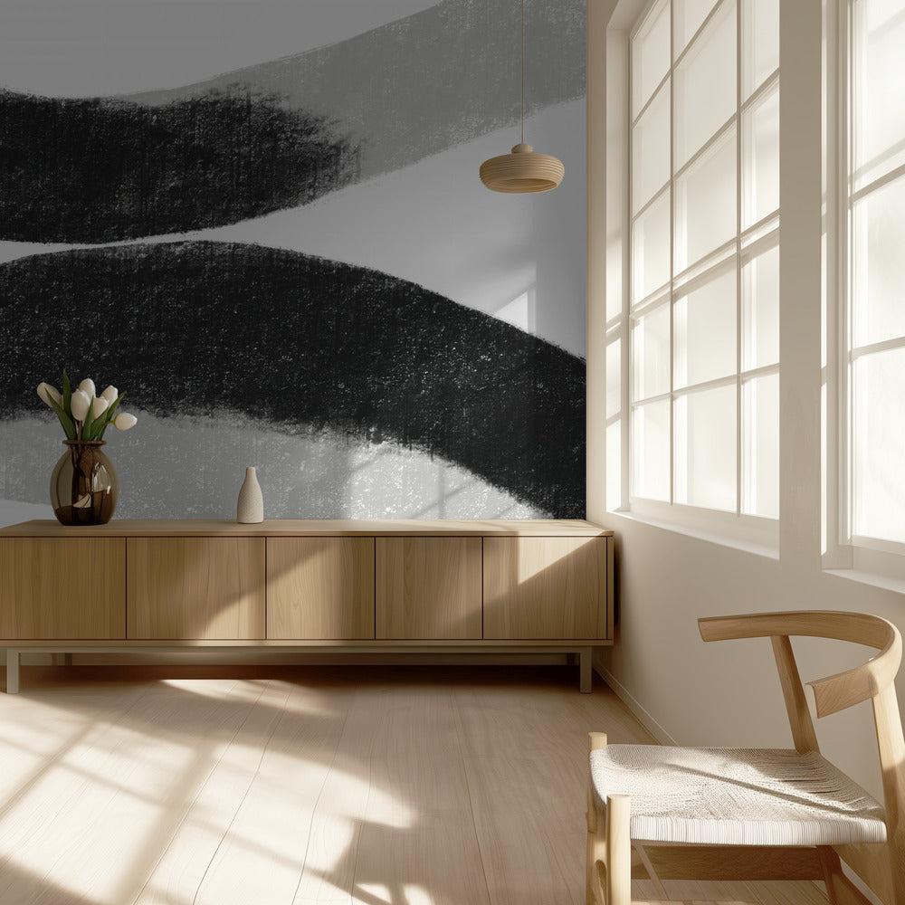 Black And Grey Strokes On A White Background | Wallpaper