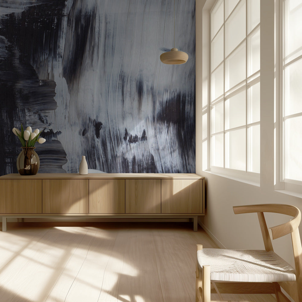 Dynamic Black And White Brushstrokes | Wallpaper