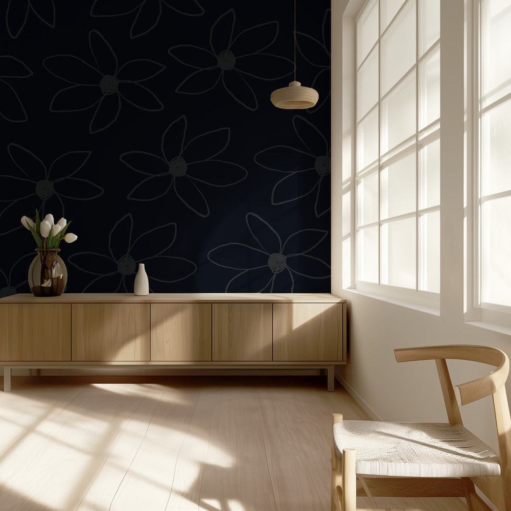 Black Airy Flowers | Wallpaper