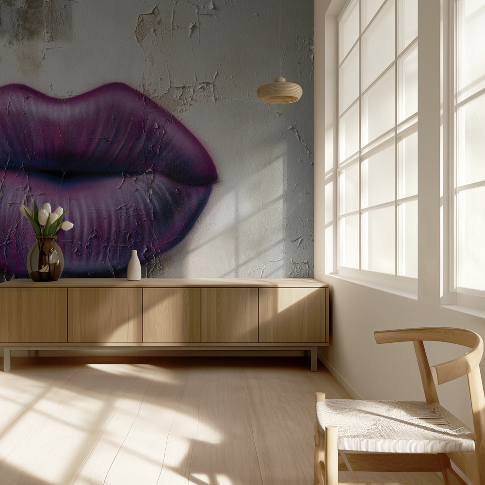 Lips on the Wall | Wallpaper
