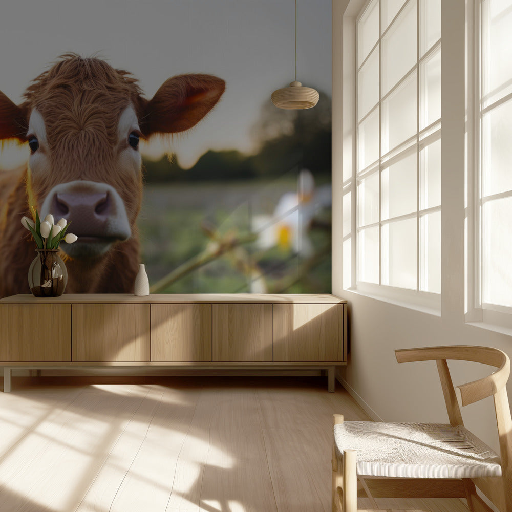 Cow at Sunrise | Wallpaper