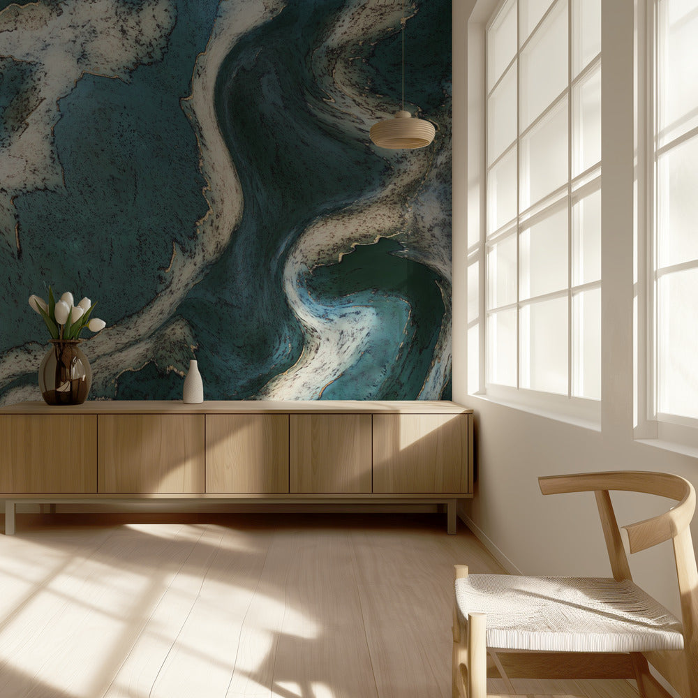 Alcohol Ink Green Gold | Wallpaper