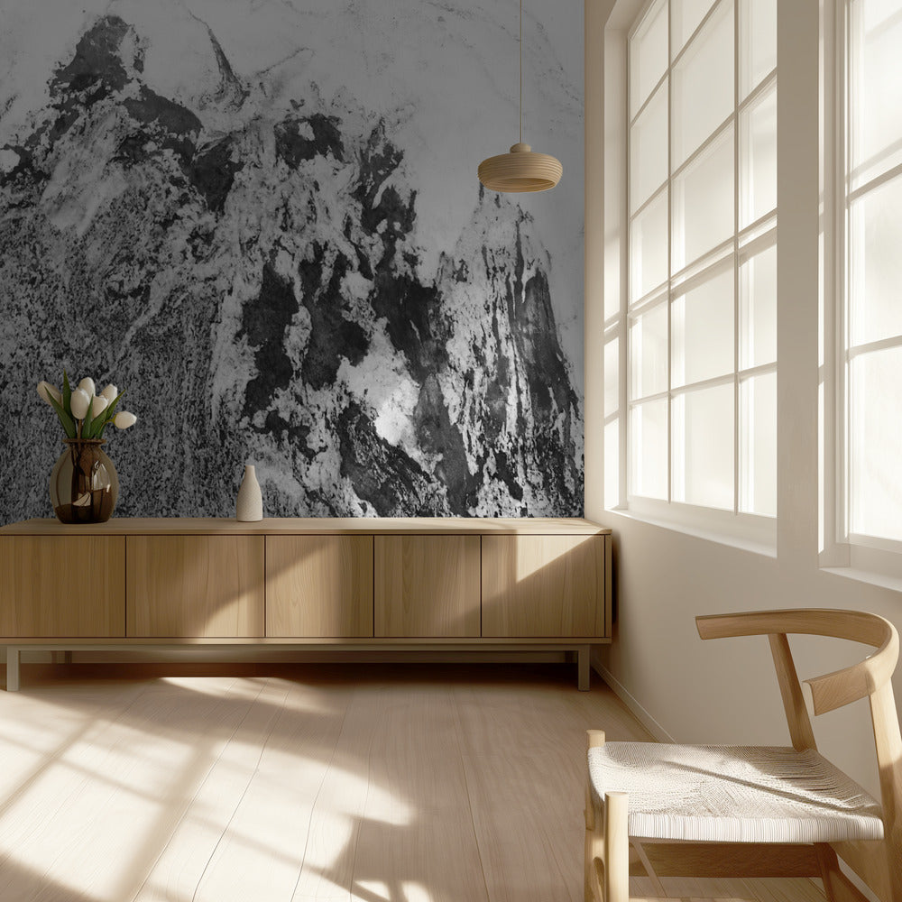 Black and White Marble Mountain 05 | Wallpaper