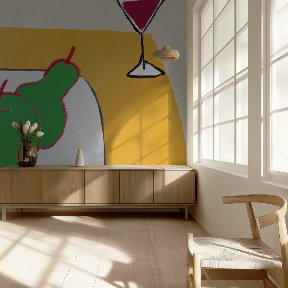 Green pears on the table | Wallpaper