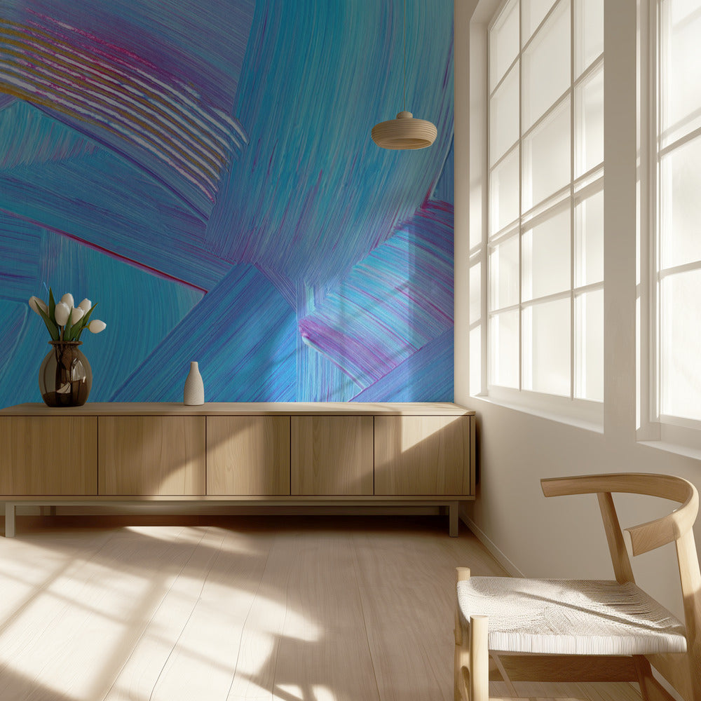 Vibrant Blue Brushstrokes | Wallpaper