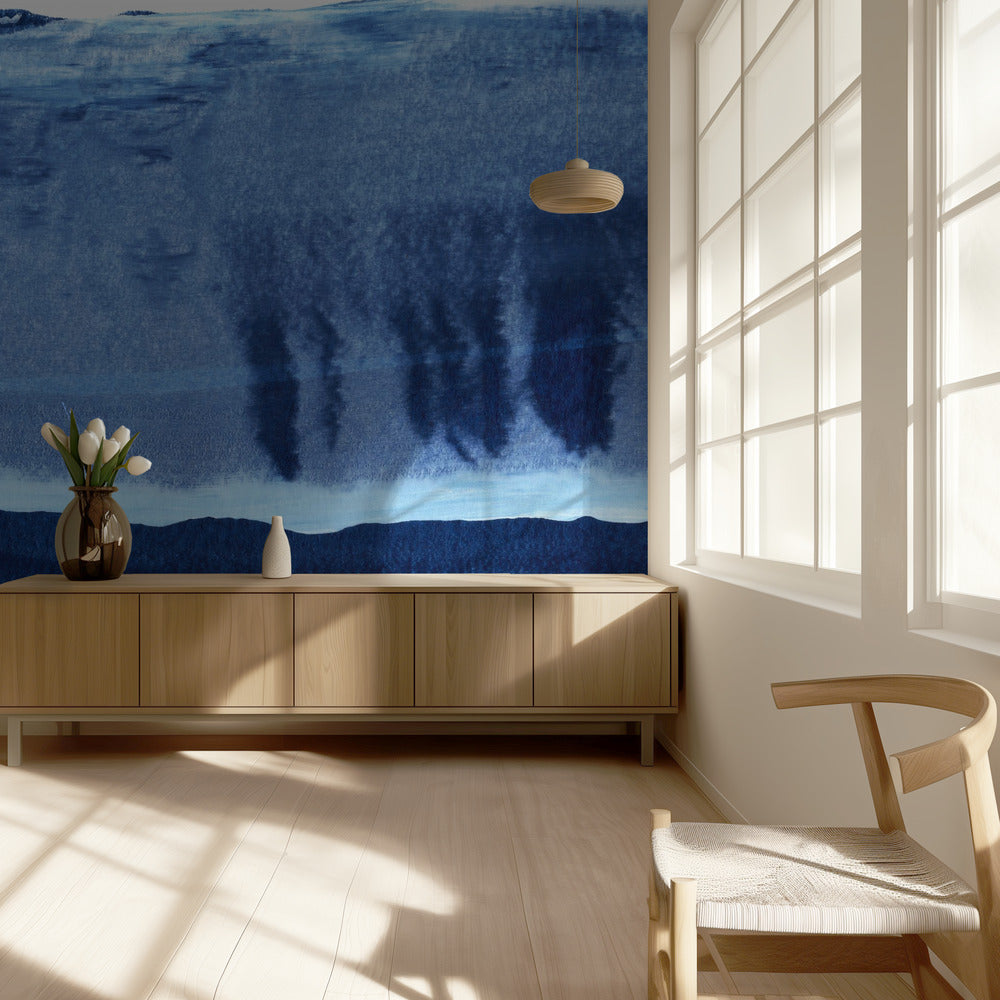 Blue Texture Flowing Vertical Lines | Wallpaper