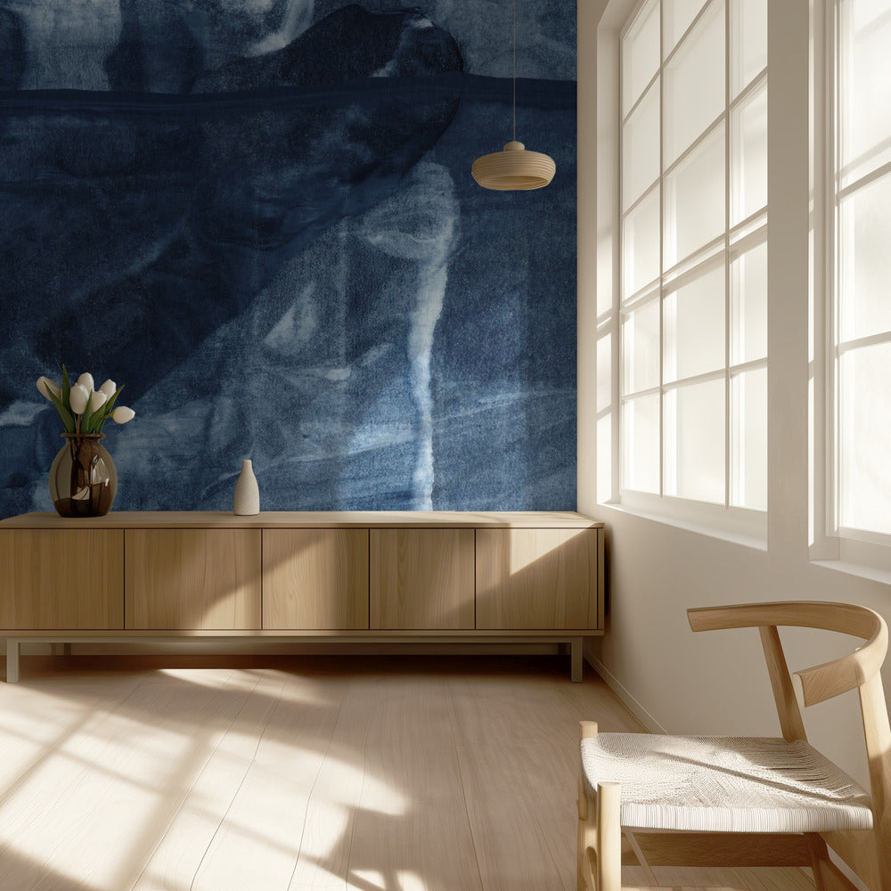 Blue Texture Flowing Vertical Lines | Wallpaper