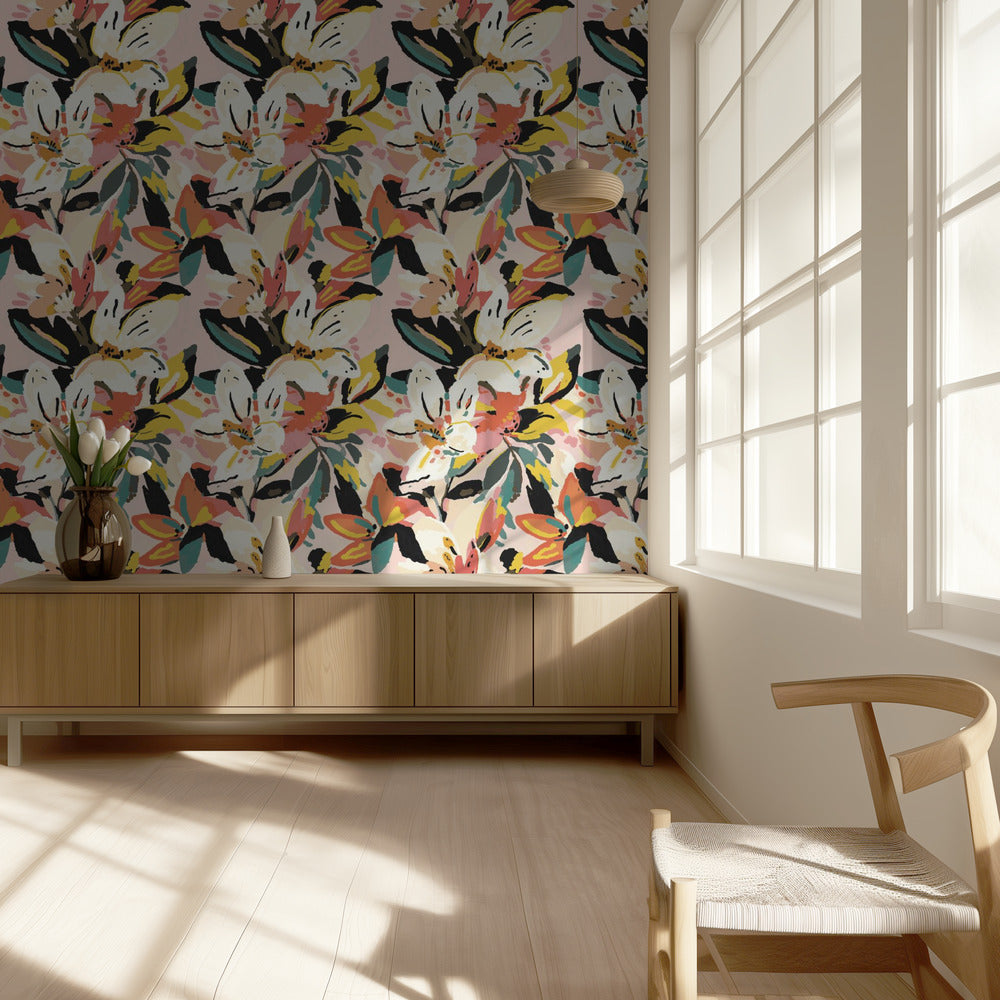 Floral Fusion Bliss | Wallpaper