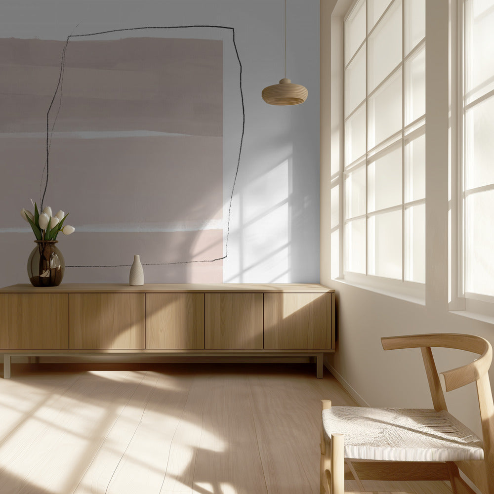 Soft Beige Tones With Horizontal Bands | Wallpaper