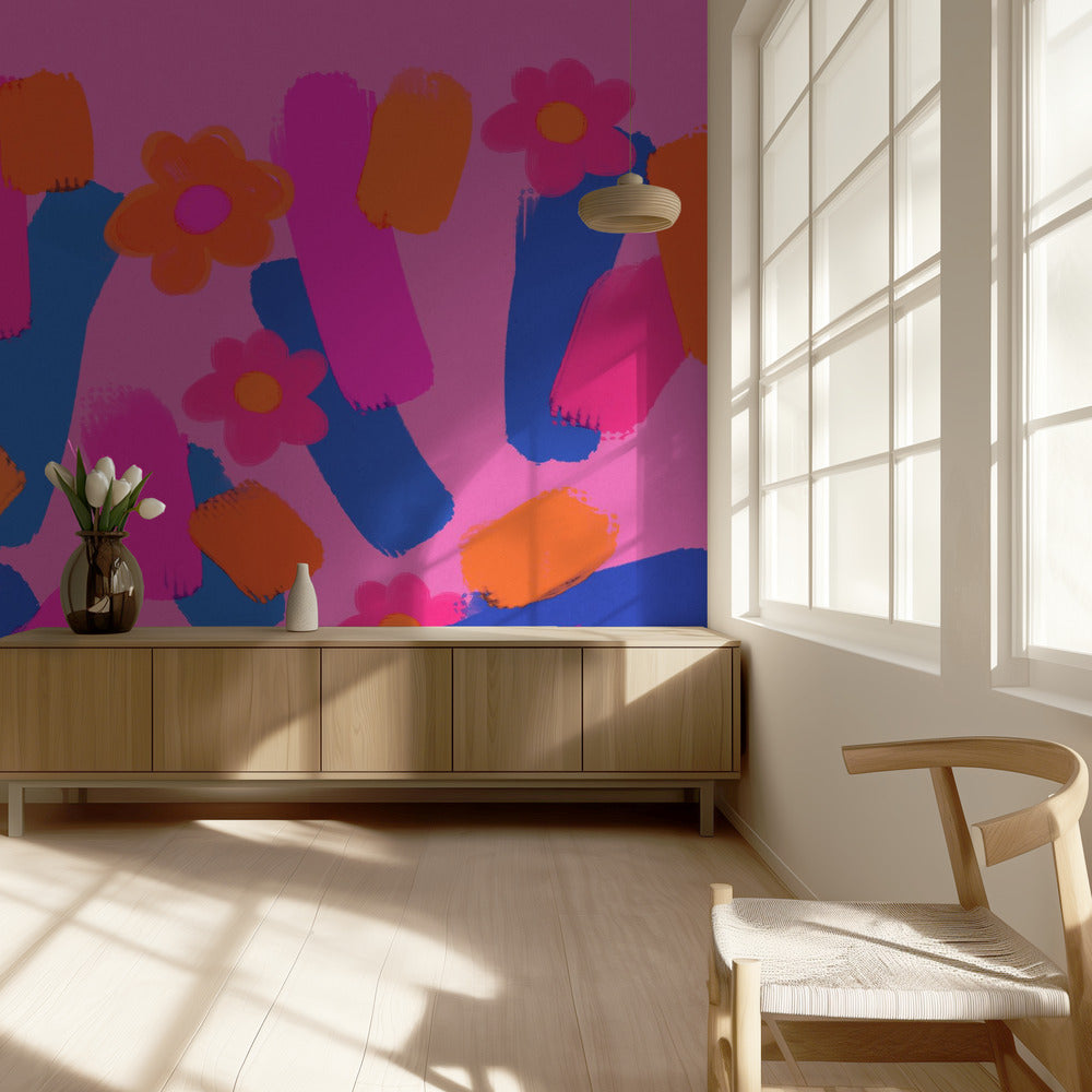 Floral Brush Dance | Wallpaper