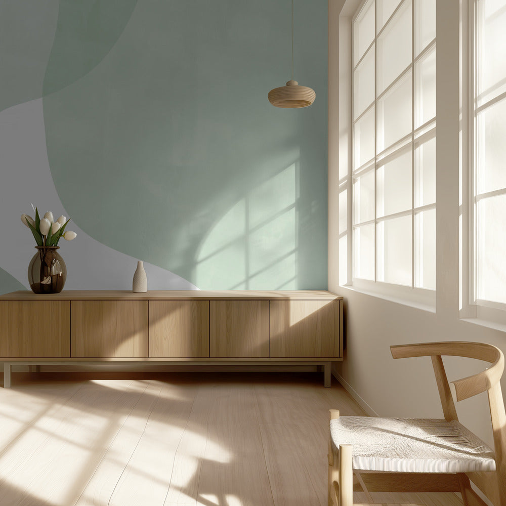 Soft Green Waves | Wallpaper