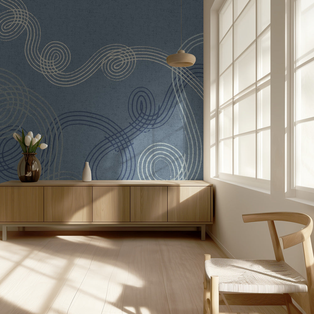 calming essentials loops muted blue | Wallpaper