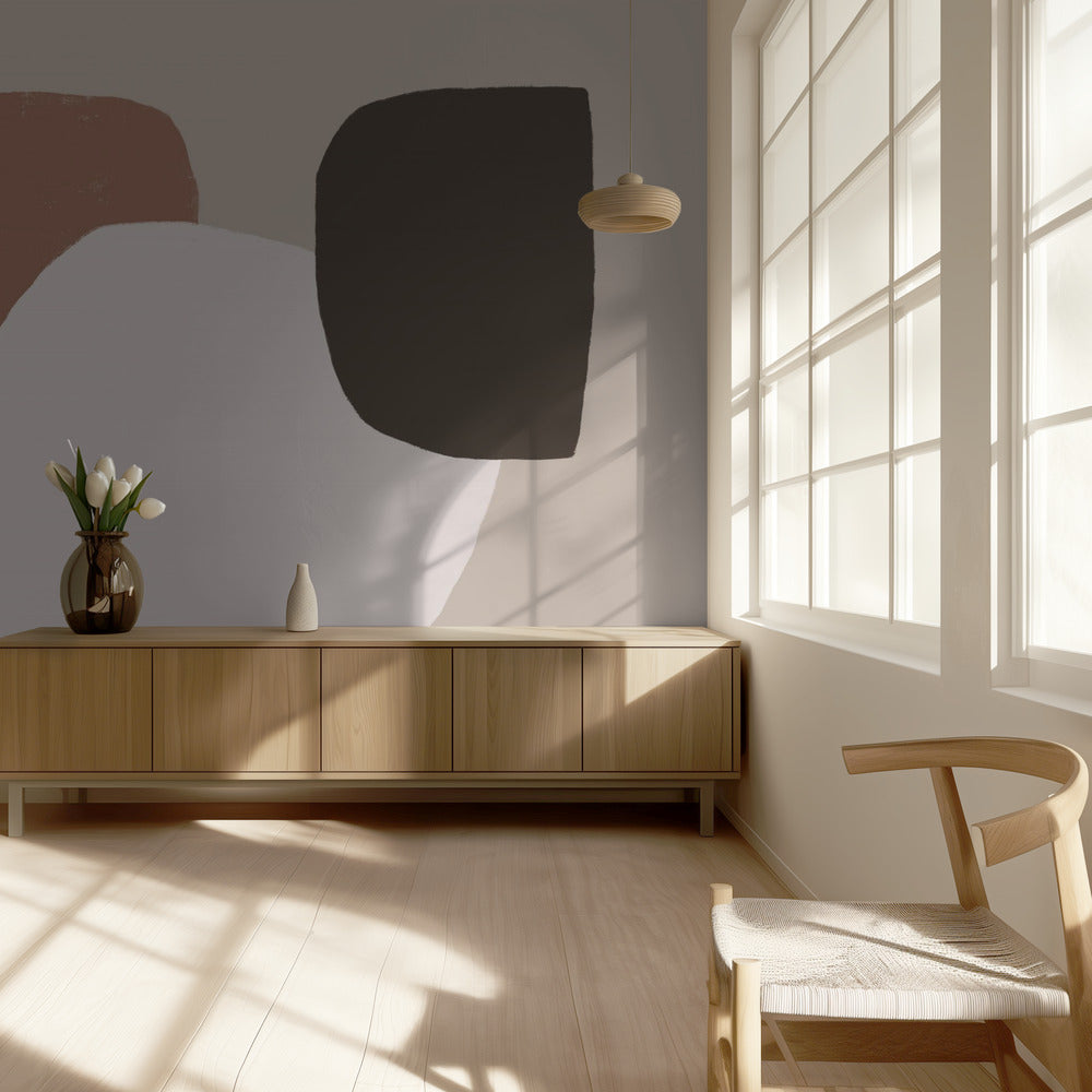 Geometric Shapes in Brown White and Black | Wallpaper