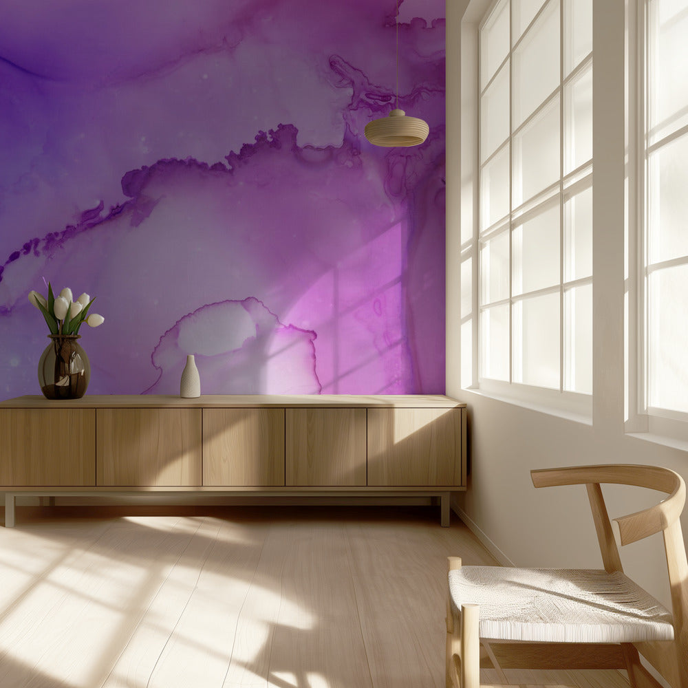 Fluid Abstract Patterns in Purple and Pink Hues | Wallpaper