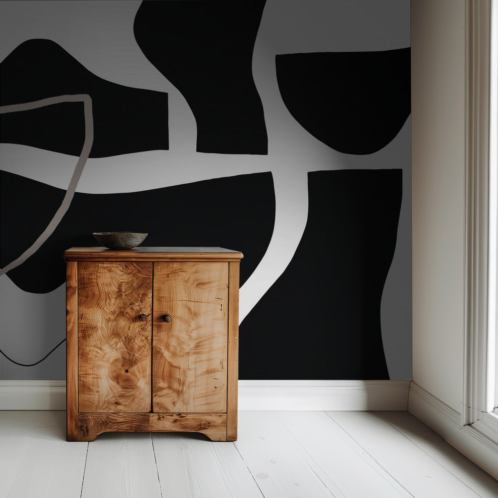 Black Shapes On A  White Background | Wallpaper