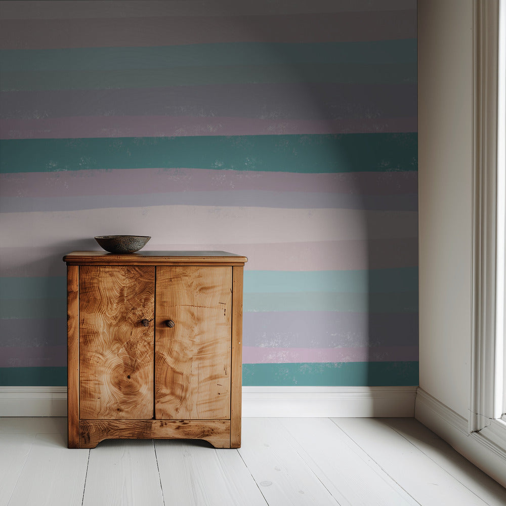 Horizontal Stripes In Soothing Tones | Wallpaper
