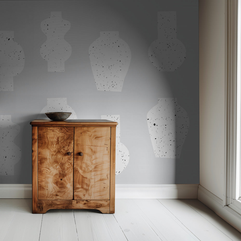 Abstract Vases White | Wallpaper