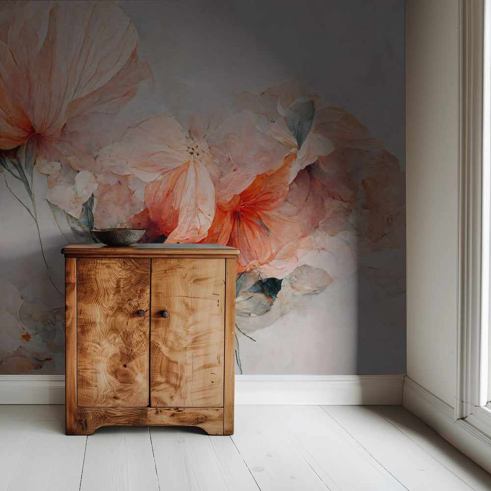 Blossoms in Coral | Wallpaper