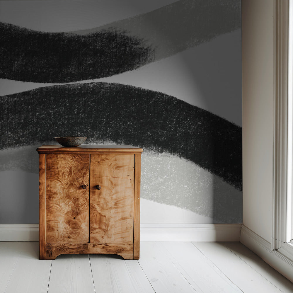 Black And Grey Strokes On A White Background | Wallpaper