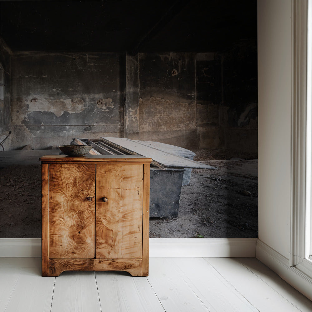 Piano in Burned Garage | Wallpaper