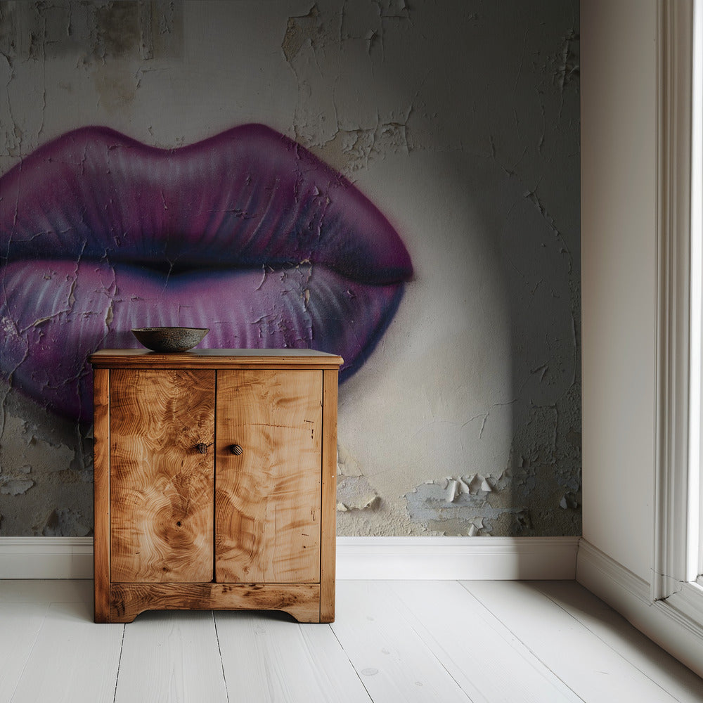Lips on the Wall | Wallpaper