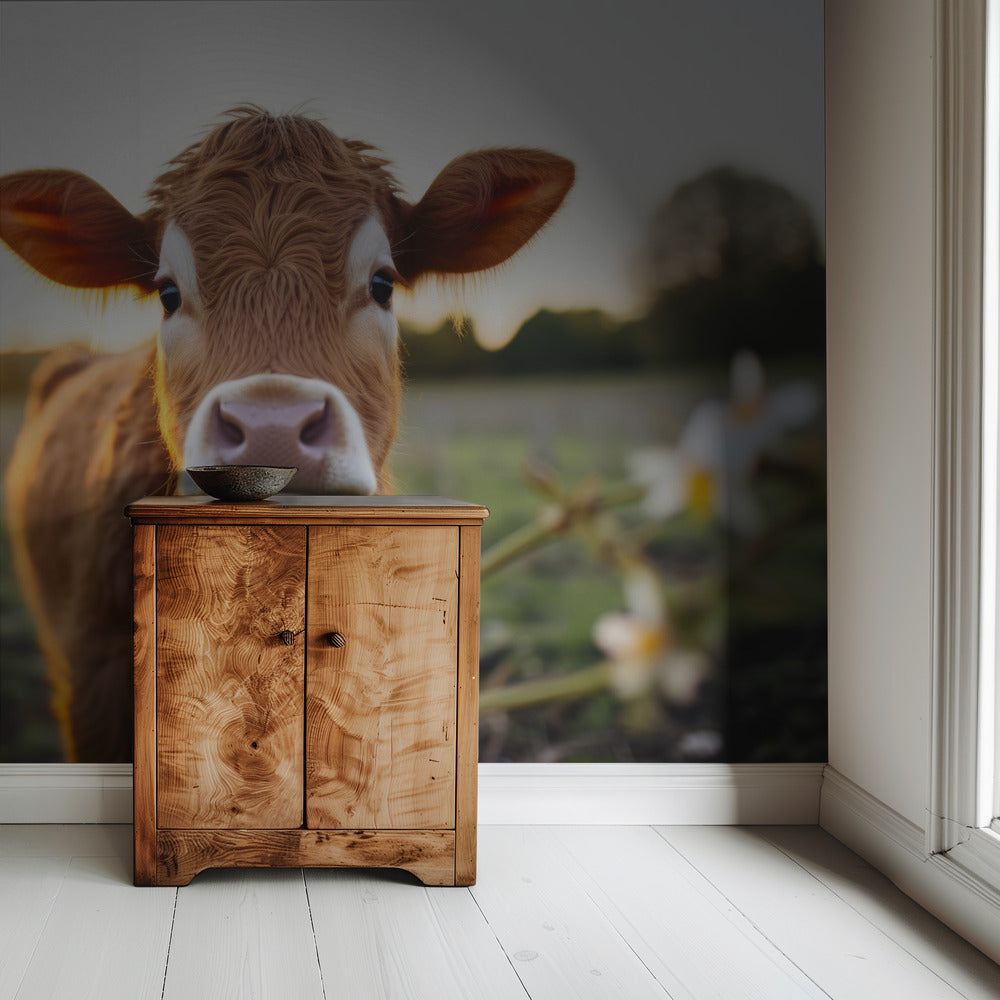 Cow at Sunrise | Wallpaper