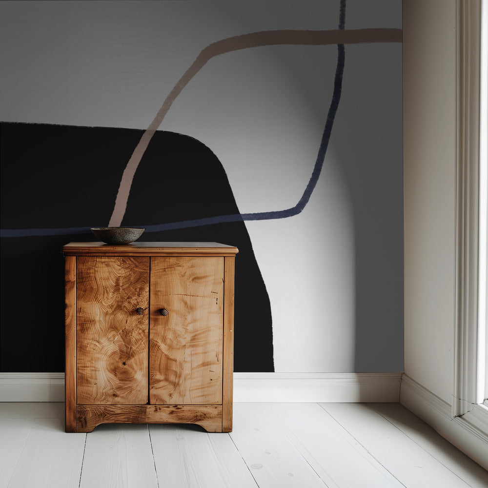 Intersecting Lines And Bold Black Shapes | Wallpaper