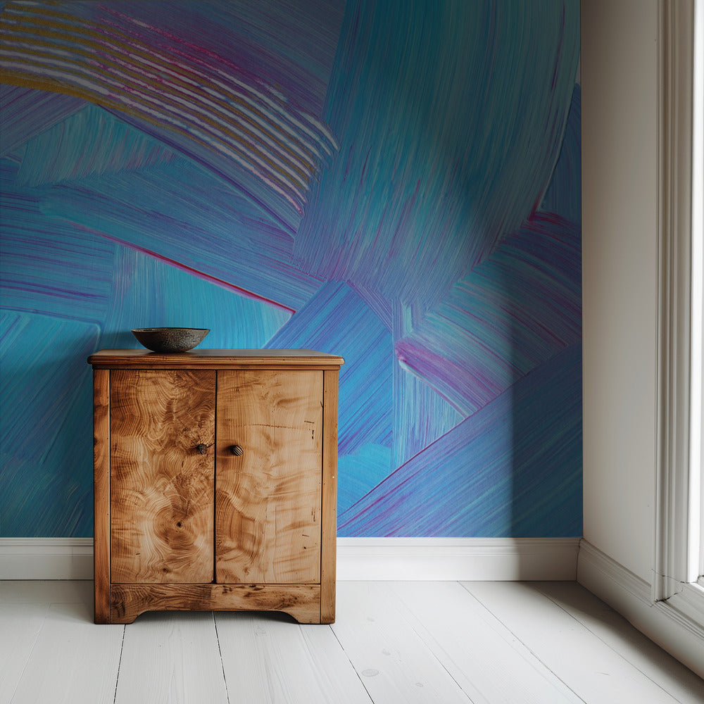 Vibrant Blue Brushstrokes | Wallpaper