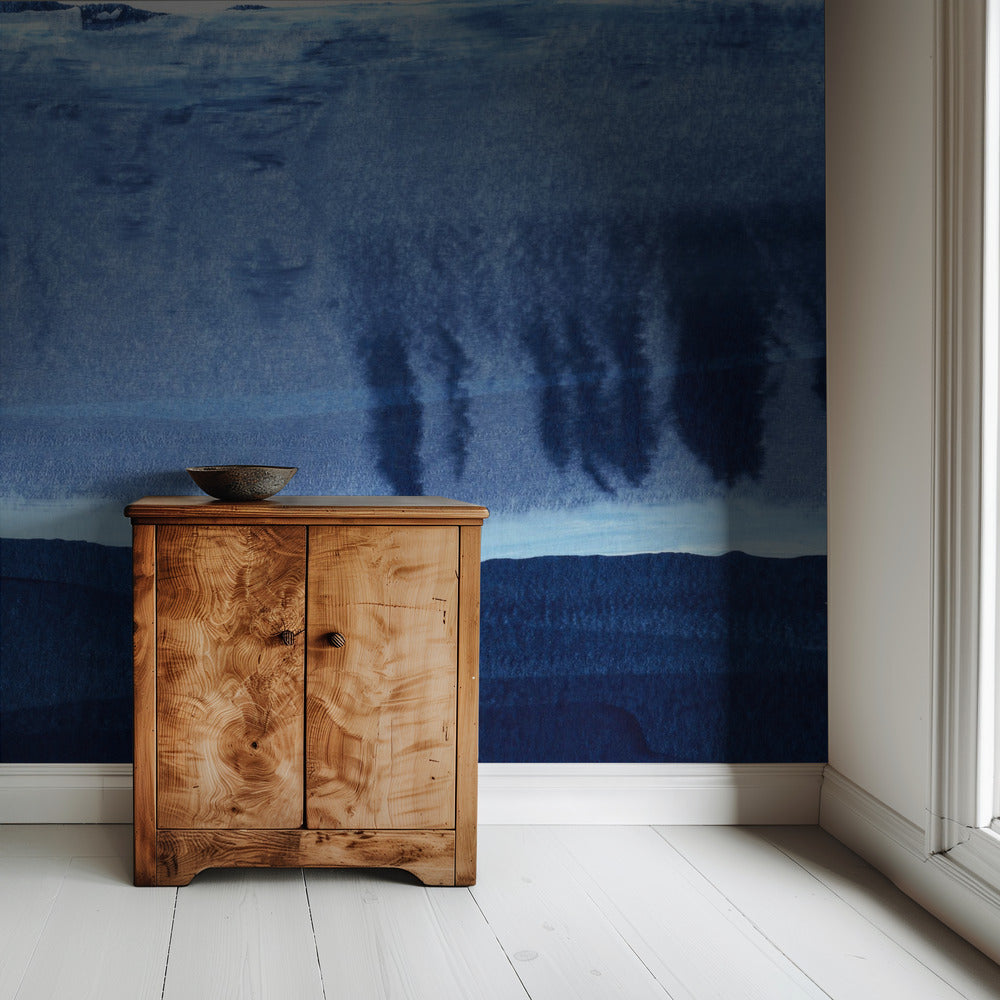 Blue Texture Flowing Vertical Lines | Wallpaper