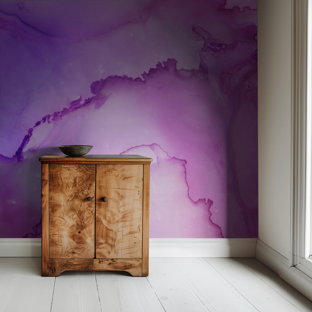 Fluid Abstract Patterns in Purple and Pink Hues | Wallpaper