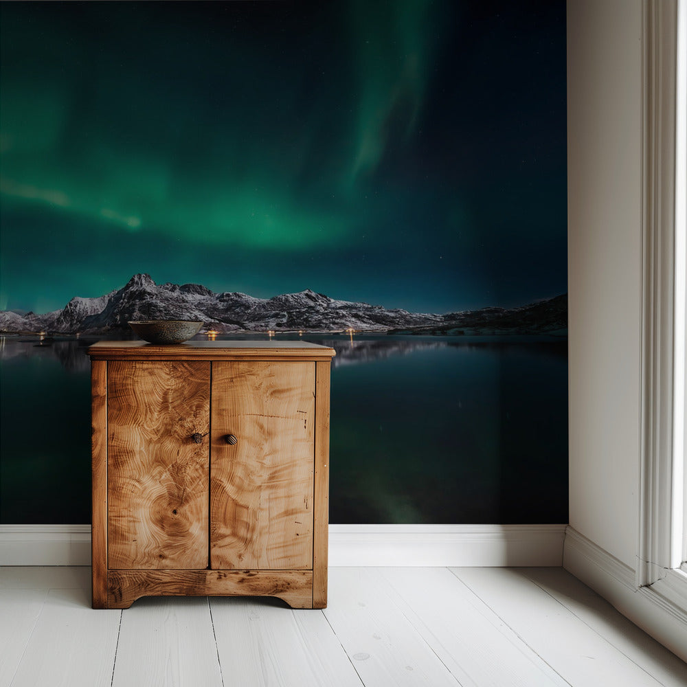 Lofoten Aurora Reflection | Wallpaper