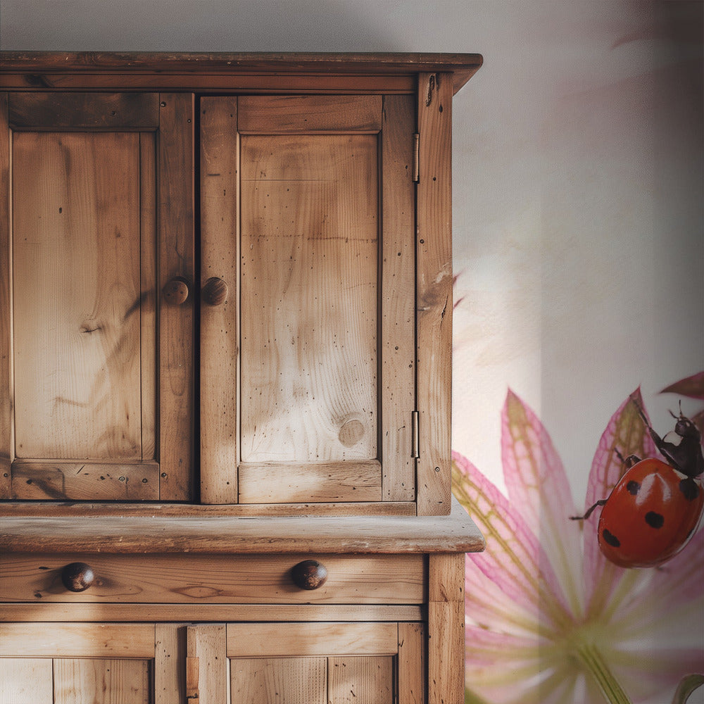 Ladybird and pink flowers | Wallpaper