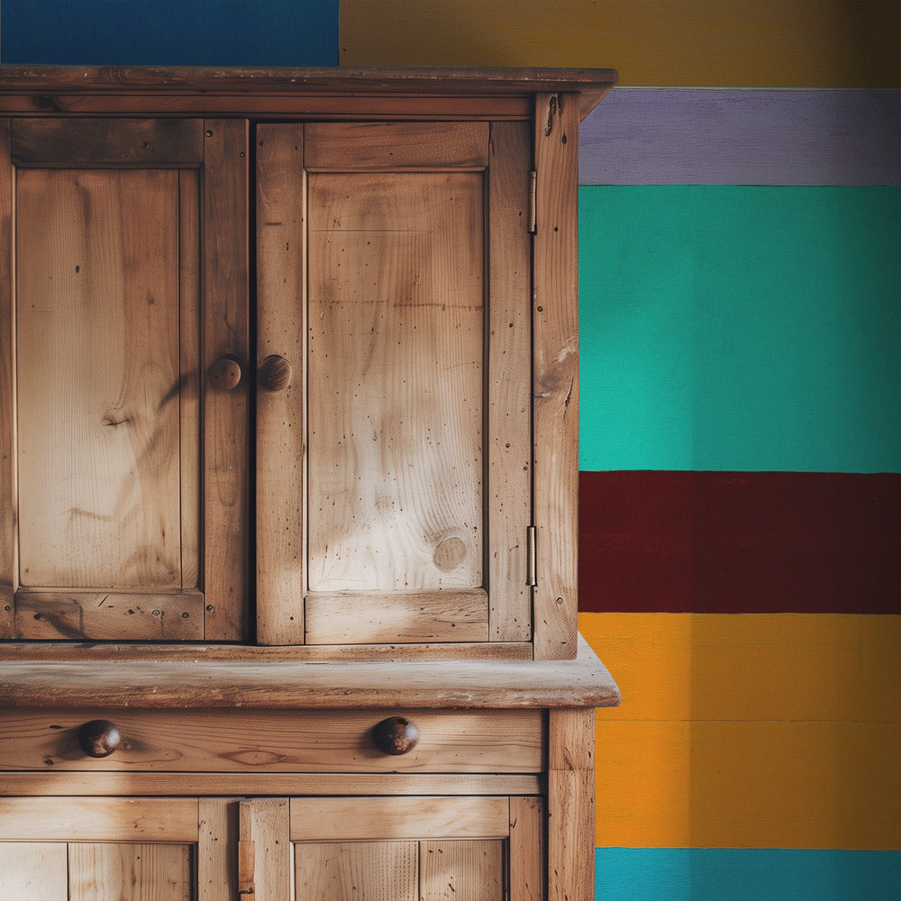 Lamp and striped wall | Wallpaper