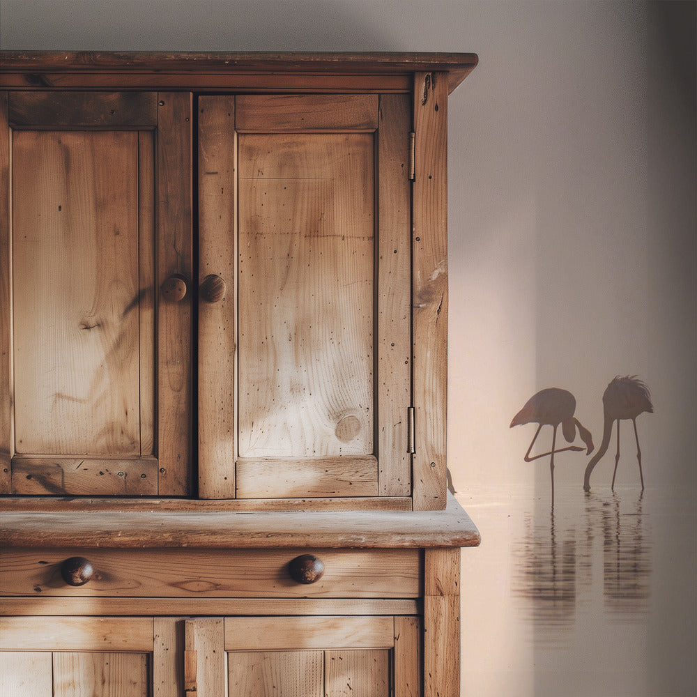 Flamingos in the mist | Wallpaper