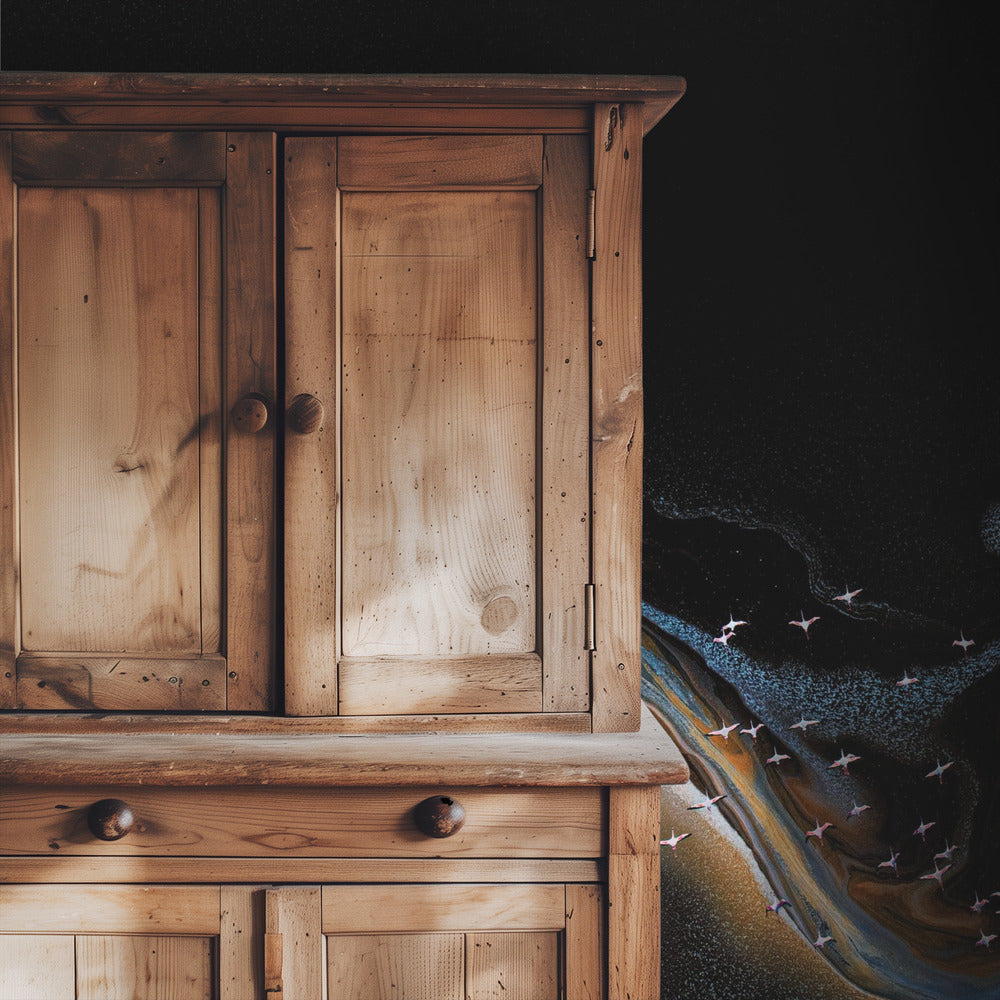 Flamingo over lake | Wallpaper