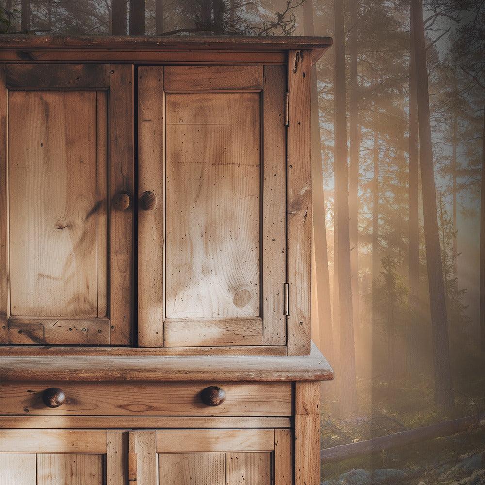 Fog in the forest with white moss in the forground | Wallpaper