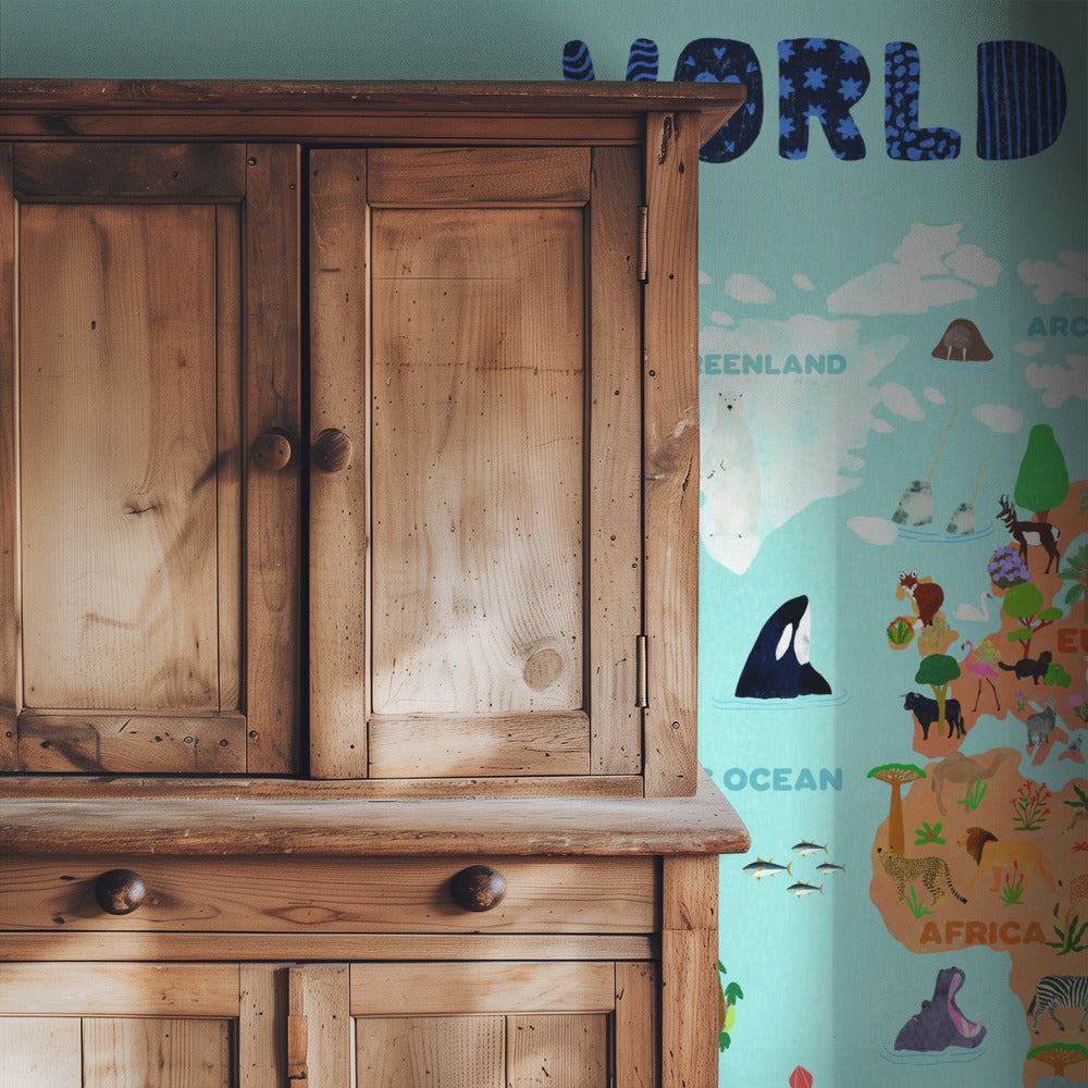 World map for kids | Wallpaper