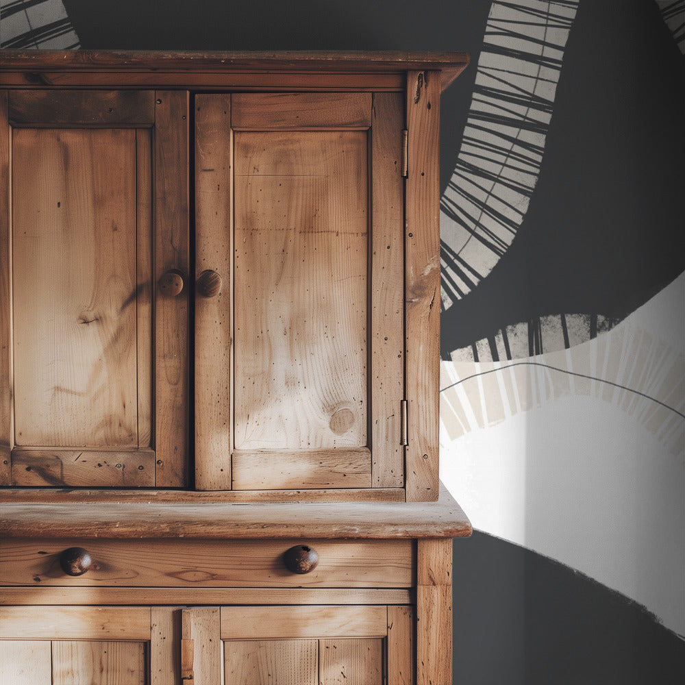 Black Shapes Interwoven With Textured | Wallpaper