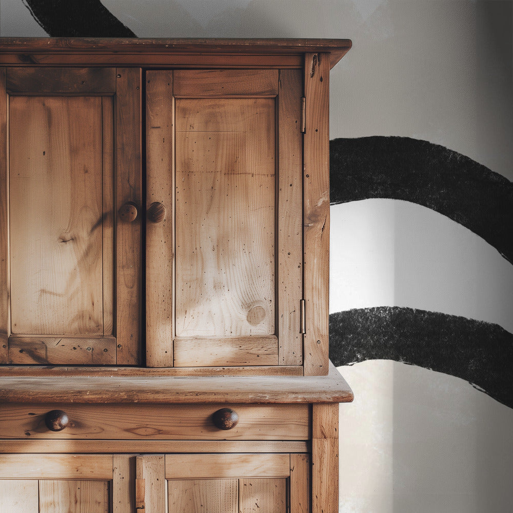 Black Curves On A Textured Beige Background | Wallpaper